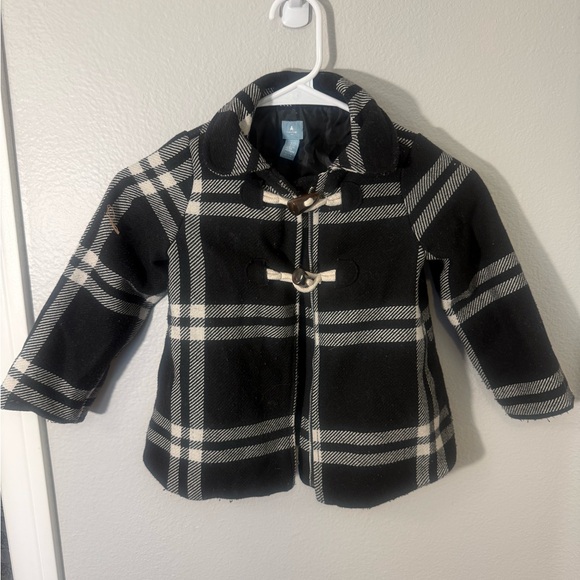 GAP Other - BabyGAP Black and White Plaid Kids Wool Peacoat